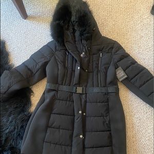 Michael Kors Puffer Coat with Faux Fur Lined Hood